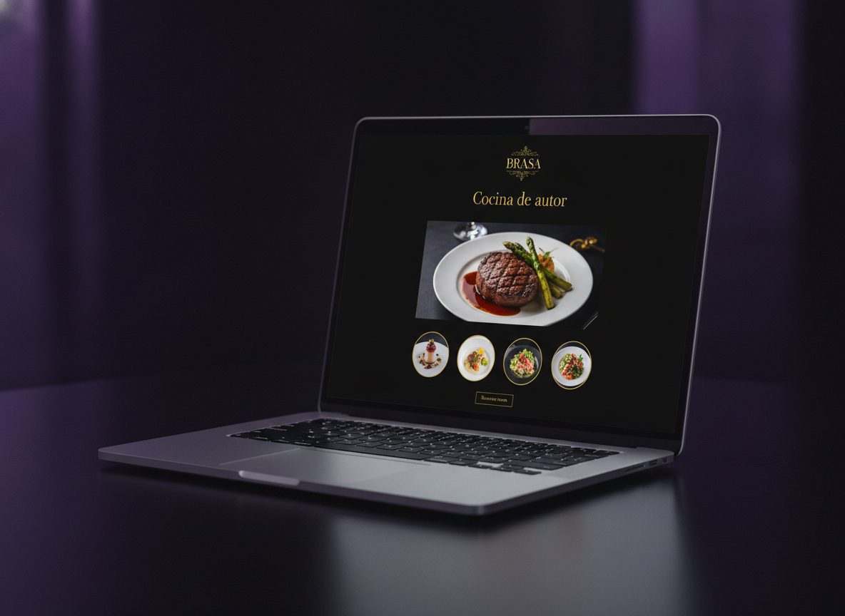 Site de restaurant sur un ordinateur portable