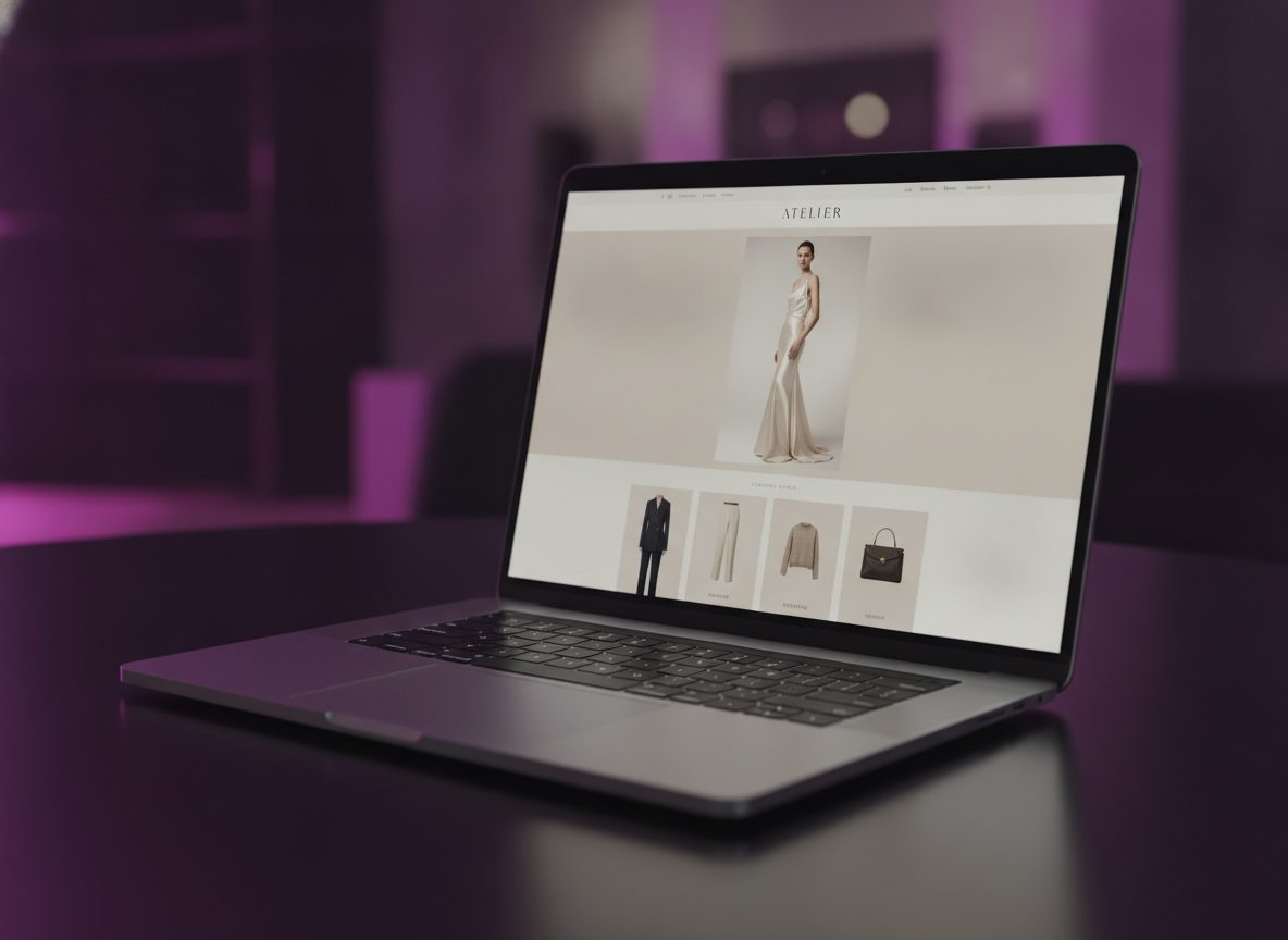 Boutique de mode en ligne sur un ordinateur portable