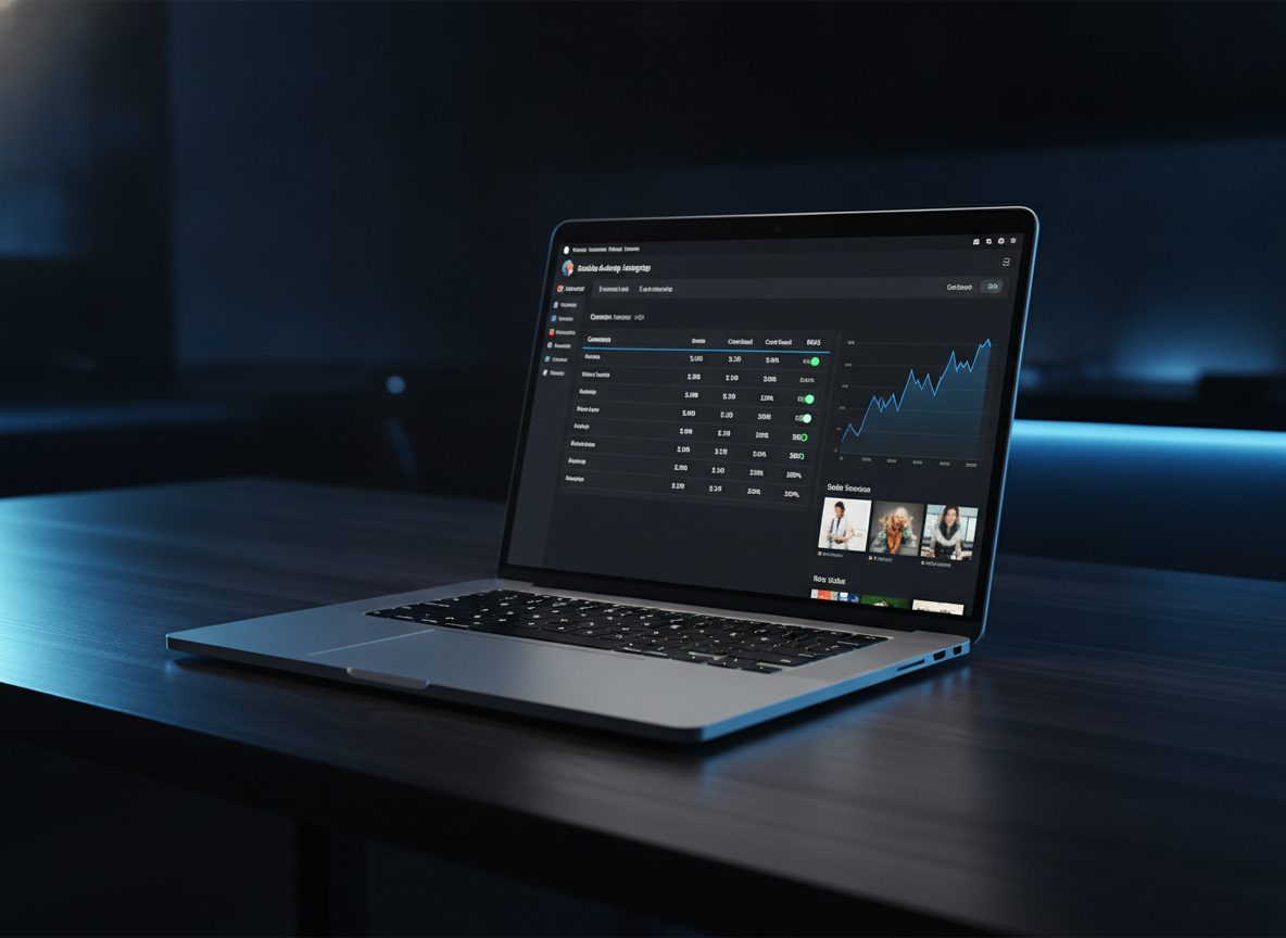 Tableau de campagnes Meta Ads sur un ordinateur portable