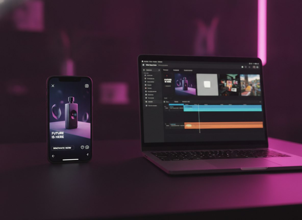 Vidéo verticale créée avec l'IA sur un téléphone